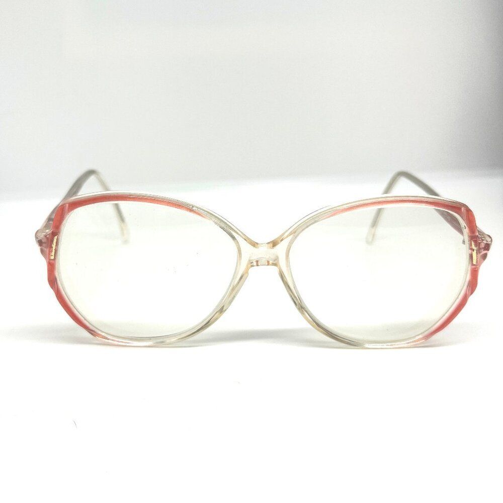 VINTAGE AZIZA Eyeglass FRAMES ONLY Pink Clear Ombre Oval Retro USA